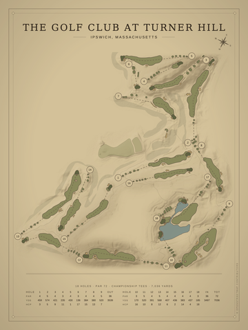 The Golf Club at Turner Hill Course Map poster