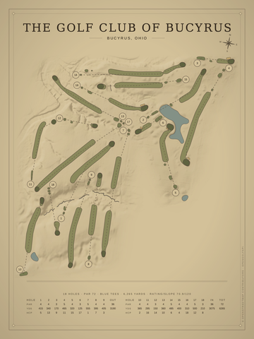 The Golf Club of Bucyrus Course Map poster