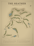 The Heather course map poster, Vintage style, 12×16 / 18×24