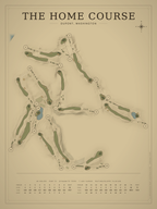 The Home Course map poster, Vintage style, 12×16 / 18×24