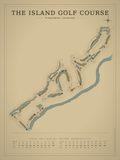 The Island Golf Course map poster, Vintage style, 12×16 / 18×24