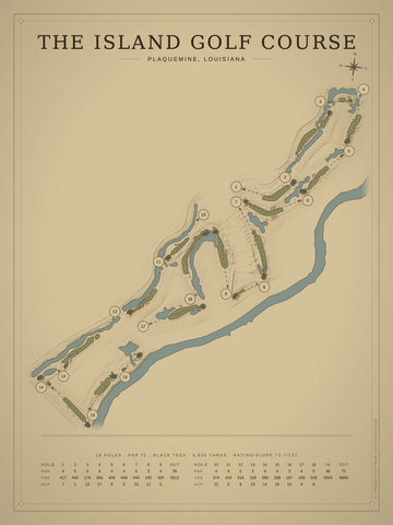 The Island Golf Course Map poster