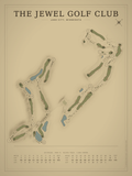 The Jewel Golf Club course map poster, Vintage style, 12×16 / 18×24