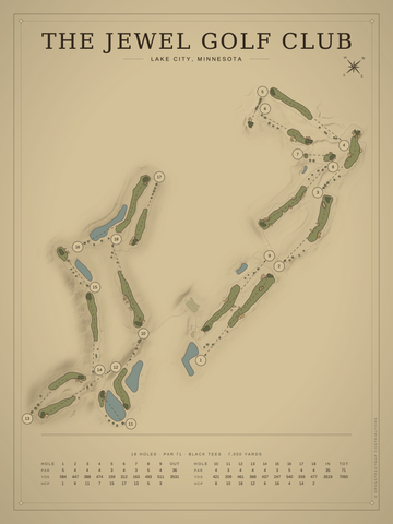 The Jewel Golf Club Course Map poster