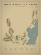 The Legend at Giants Ridge course map poster, Vintage style, 12×16 / 18×24