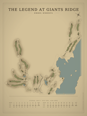 The Legend at Giants Ridge Course Map poster