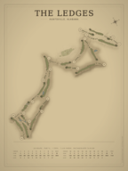 The Ledges course map poster, Vintage style, 12×16 / 18×24