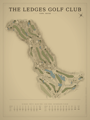 The Ledges Golf Club Course Map poster