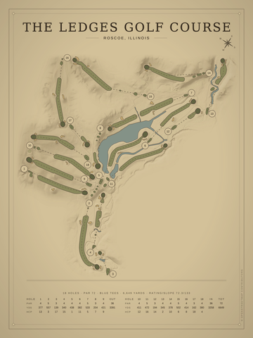 The Ledges Golf Course Map poster