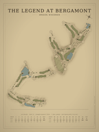 The Legend at Bergamont course map poster, Vintage style, 12×16 / 18×24