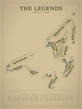 The Legends course map poster, Vintage style, 12×16 / 18×24