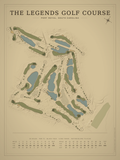 The Legends Golf Course map poster, Vintage style, 12×16 / 18×24