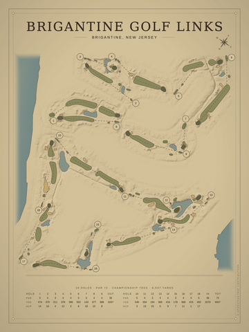 Brigantine Golf Links Course Map poster