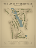 The Links at Greystone course map poster, Vintage style, 12×16 / 18×24
