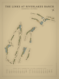 The Links at RiverLakes Ranch course map poster, Vintage style, 12×16 / 18×24