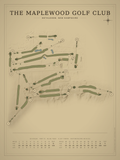 The Maplewood Golf Club course map poster, Vintage style, 12×16 / 18×24