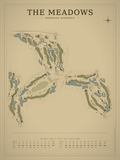 The Meadows course map poster, Vintage style, 12×16 / 18×24