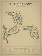 The Meadows course map poster, Vintage style, 12×16 / 18×24