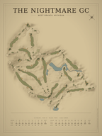 The Nightmare GC course map poster, Vintage style, 12×16 / 18×24