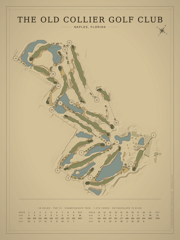 The Old Collier Golf Club Course Map poster