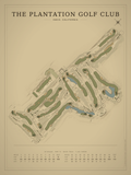 The Plantation Golf Club course map poster, Vintage style, 12×16 / 18×24
