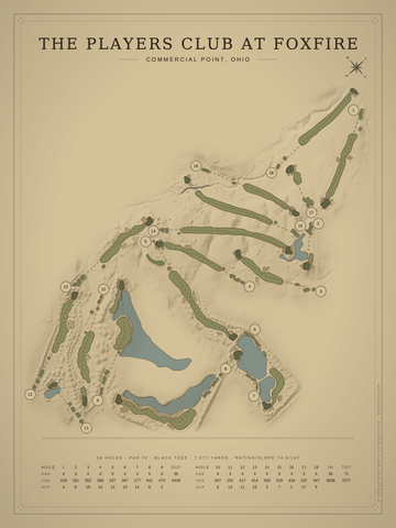 The Players Club at Foxfire Course Map poster