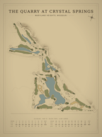 The Quarry at Crystal Springs course map poster, Vintage style, 12×16 / 18×24