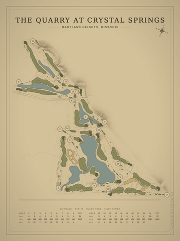 The Quarry at Crystal Springs Course Map poster