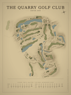 The Quarry Golf Club course map poster, Vintage style, 12×16 / 18×24