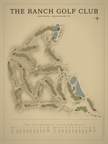 The Ranch Golf Club Course Map poster