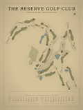 The Reserve Golf Club course map poster, Vintage style, 12×16 / 18×24