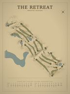 The Retreat course map poster, Vintage style, 12×16 / 18×24