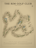 The Rim Golf Club course map poster, Vintage style, 12×16 / 18×24