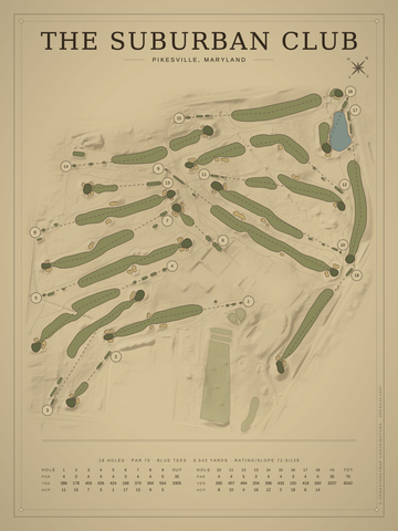 The Suburban Club Course Map poster
