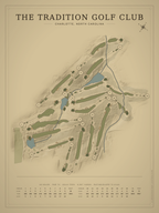 The Tradition Golf Club course map poster, Vintage style, 12×16 / 18×24