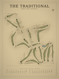 The Traditional course map poster, Vintage style, 12×16 / 18×24
