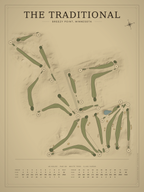 The Traditional course map poster, Vintage style, 12×16 / 18×24