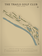 The Trails Golf Club course map poster, Vintage style, 12×16 / 18×24
