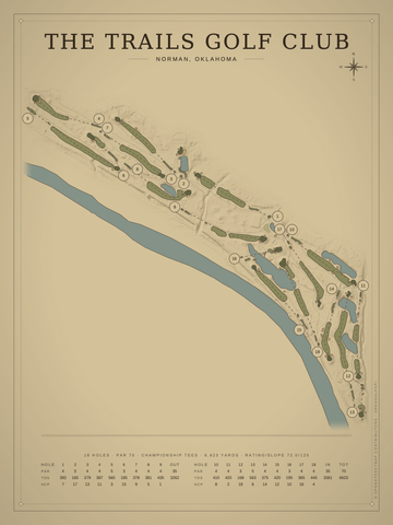 The Trails Golf Club Course Map poster