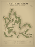 The Tree Farm course map poster, Vintage style, 12×16 / 18×24