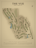 The VUE course map poster, Vintage style, 12×16 / 18×24