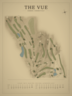 The VUE course map poster, Vintage style, 12×16 / 18×24