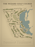 The Wizard Golf Course map poster, Vintage style, 12×16 / 18×24