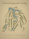 The Woodlands Golf Course map poster, Vintage style, 12×16 / 18×24