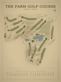The Farm Golf Course map poster, Vintage style, 12×16 / 18×24
