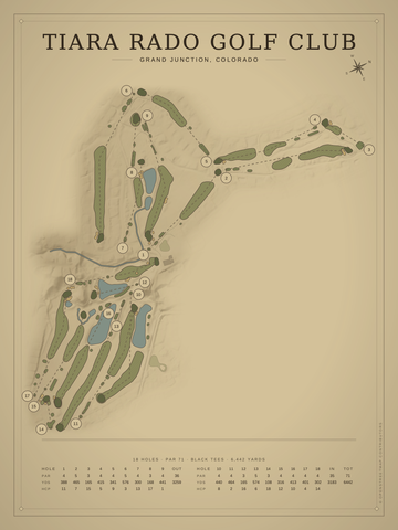 Tiara Rado Golf Club Course Map poster