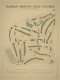 Tijeras Arroyo Golf Course map poster, Vintage style, 12×16 / 18×24