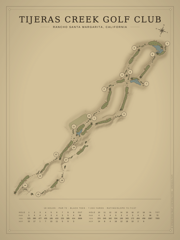 Tijeras Creek Golf Club Course Map poster
