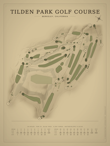 Tilden Park Golf Course Map poster