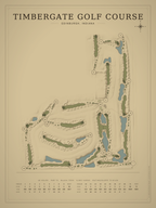 Timbergate Golf Course map poster, Vintage style, 12×16 / 18×24